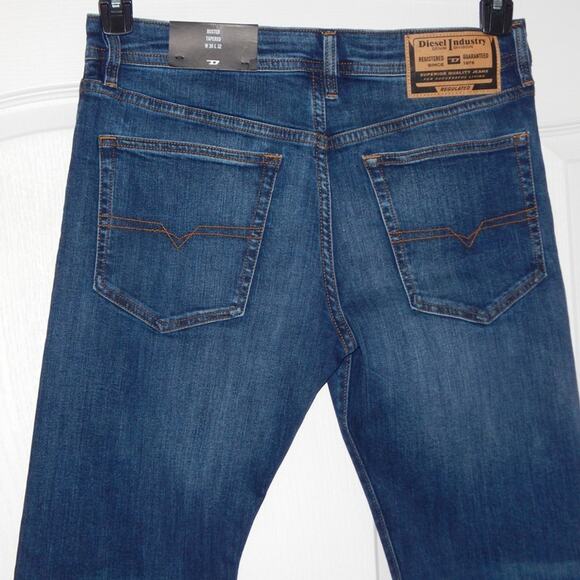 Diesel BUSTER Tapered Leg Dark Blue Faded Denim Trousers Jeans Men's 30 x 32 NWT - Picture 3 of 10